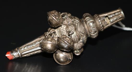 Silver babies whistle / rattle / teether